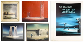Large Lot of Original Artwork and Lithographs by Robert Watson -- Also Includes Over 1,700 The Martian Chronicles Lithographs, Many Part of the Limited Edition Signed by Both Watson & Ray Bradbury